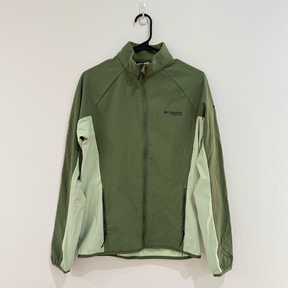 Columbia Titanium Two Tone Green Full Zip Women's Jacket Size Extra Small